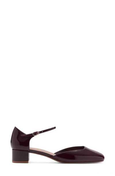 Mango Block Heel D'orsay Pump In Burgundy