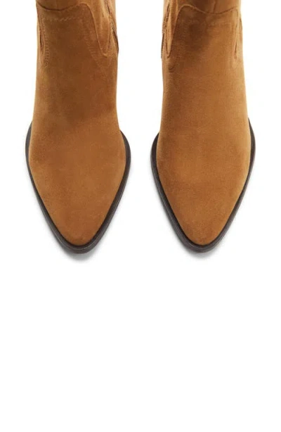 Mango Size Zip Western Boot In Tobacco Brown
