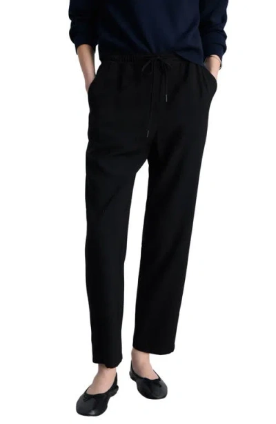 Mango Elastic Waist Flowy Pants In Black