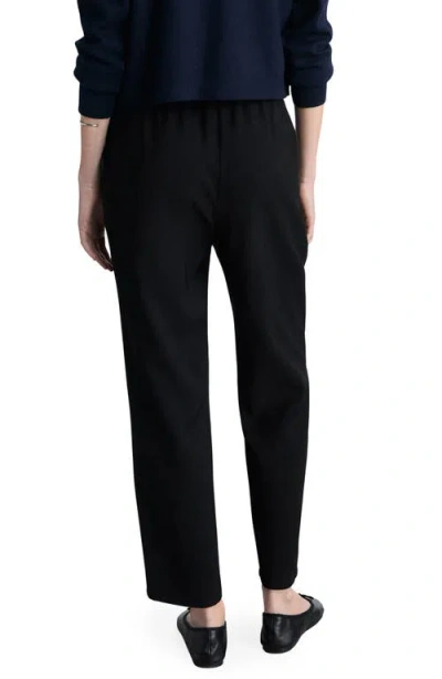 Mango Elastic Waist Flowy Pants In Black