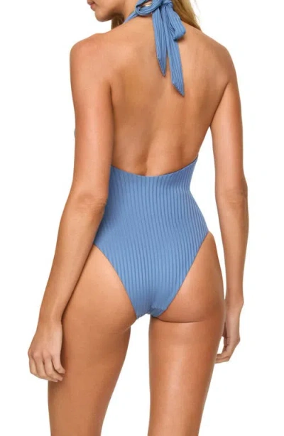 L*space Lspace Coast To Coast Halter One-piece Swimsuit In Blue