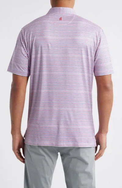 Johnnie-o Warwick Stripe Prep-formance Polo In Rouge Red