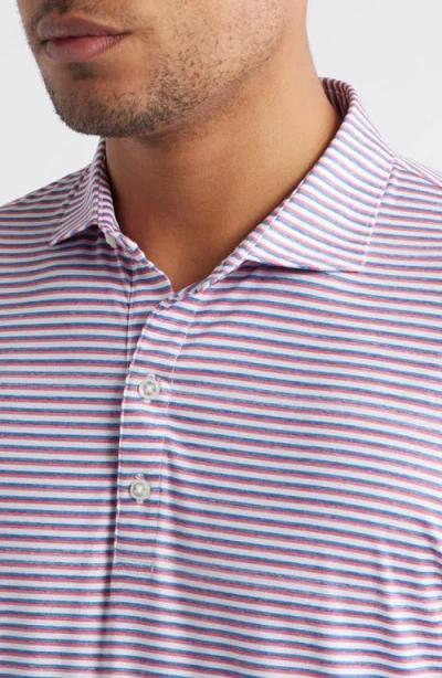 Johnnie-o Warwick Stripe Prep-formance Polo In Rouge Red