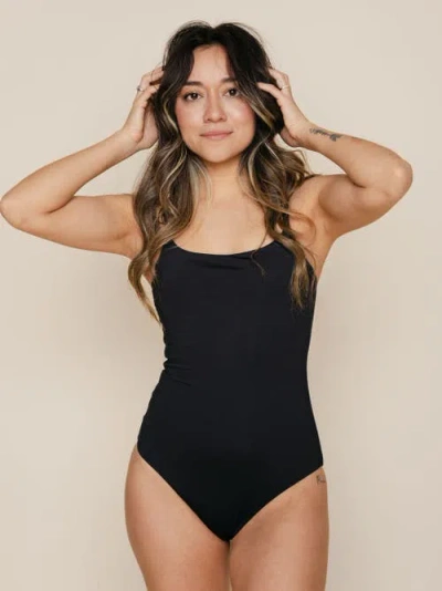 Kitty And Vibe Shelf Bra One Piece Swimsuit In Black