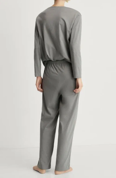 Mango Cotton Pajamas In Medium Grey