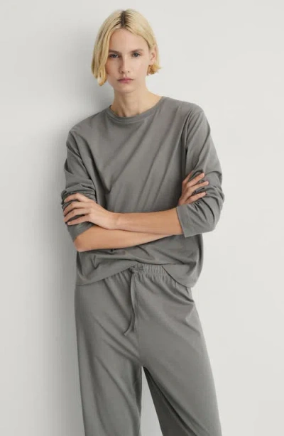 Mango Cotton Pajamas In Medium Grey
