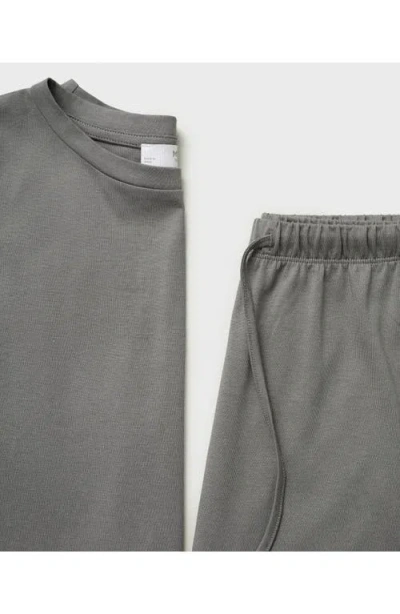 Mango Cotton Pajamas In Medium Grey