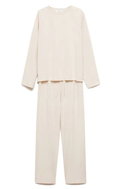 Mango Cotton Pajamas In Beige