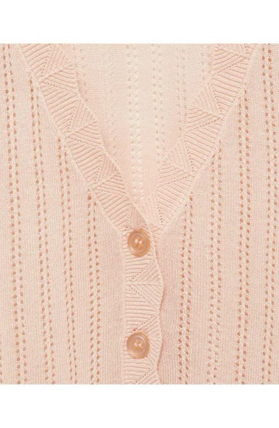 Mango Pointelle Pajama Cardigan In Salmon