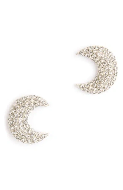 Deepa Gurnani Feyre Crescent Earrings In Silver