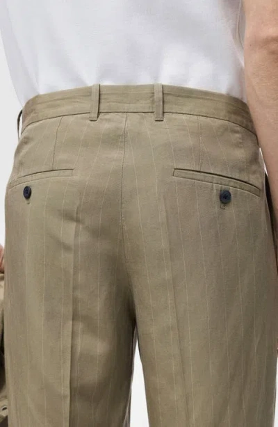 Mango Printstripe Straight Leg Pants In Brown