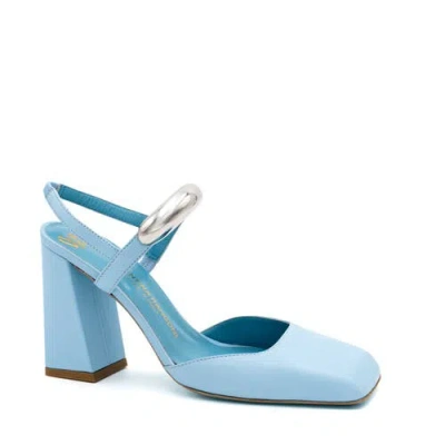 Valentina Rangoni Zenobla Quarter Strap Pump In Lt Jeans