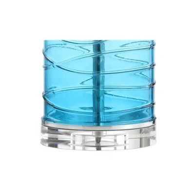 Jonathan Y Cole 27.5in Modern Fused Glass Cylinder Led Table Lamp In Turquoise
