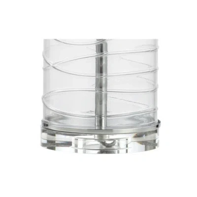 Jonathan Y Cole 27.5in Modern Fused Glass Cylinder Led Table Lamp In Clear