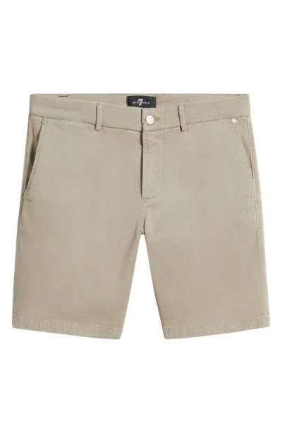 7 For All Mankind Slimmy Slim Fit Chino Shorts In Sateen Sunbuff