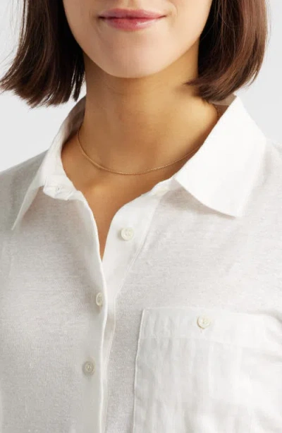 Frame The Caddy Stretch Linen Polo In Cream