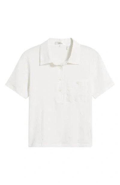 Frame The Caddy Stretch Linen Polo In Cream