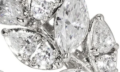 Nadri Ravish Vine Cubic Zirconia Ring In Rhodium