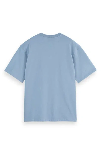 Scotch & Soda Relaxed Pocket T-shirt In Faded Denim