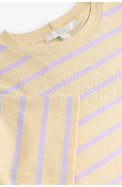 Next Stripe Boxy Cotton T-shirt In Purple