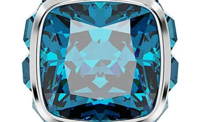 Swarovski Square Cut Birthstone Crystal Pendant Necklace In Metallic