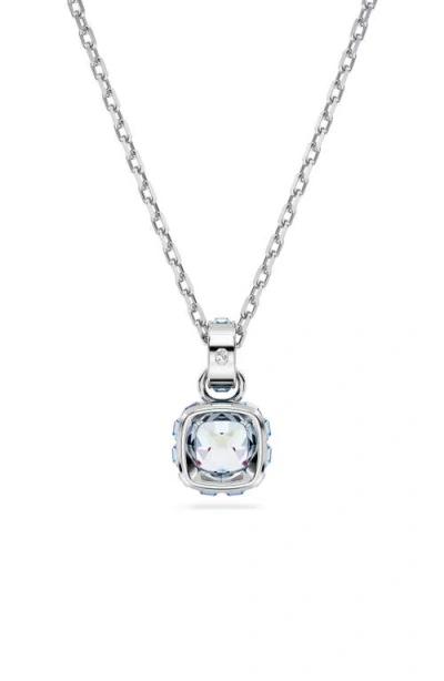 Swarovski Square Cut Birthstone Crystal Pendant Necklace In Metallic