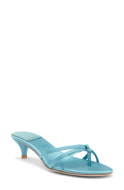 Jeffrey Campbell Doretta Kitten Heel Flip Flop In Light Turquoise Satin