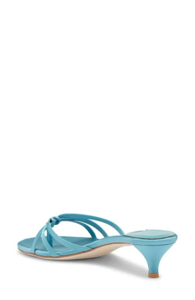 Jeffrey Campbell Doretta Kitten Heel Flip Flop In Light Turquoise Satin
