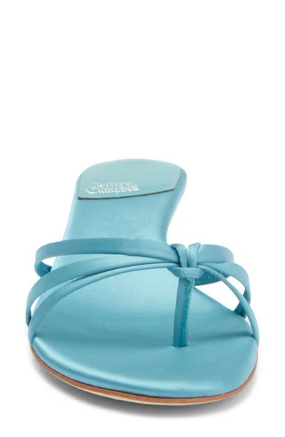 Jeffrey Campbell Doretta Kitten Heel Flip Flop In Light Turquoise Satin