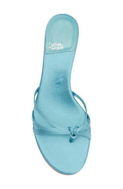 Jeffrey Campbell Doretta Kitten Heel Flip Flop In Light Turquoise Satin