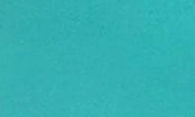 Jordan Mock Neck Crop Top In Washed Teal/white