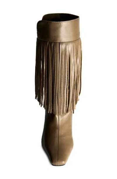 MANGO MANGO FRINGE KITTEN HEEL BOOTIE 