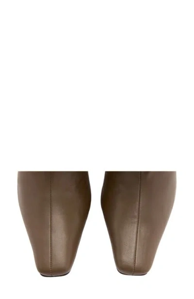 Mango Fringe Kitten Heel Bootie In Khaki Green