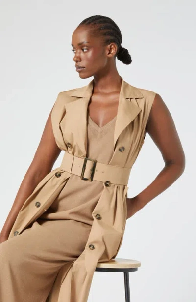 Marina Rinaldi Magnete Sleeveless Trench Dress In Hazelnut Brown