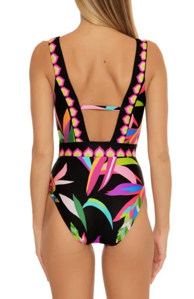 Trina Turk Birds Of Paradise Cutout One-piece Swimsuit In Birds Of Prey