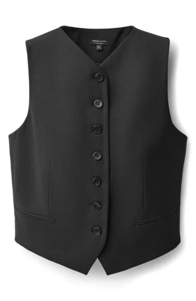 Mango Suit Vest In Black
