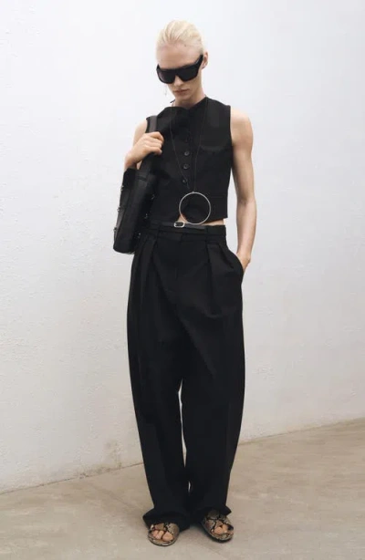 Mango Suit Vest In Black