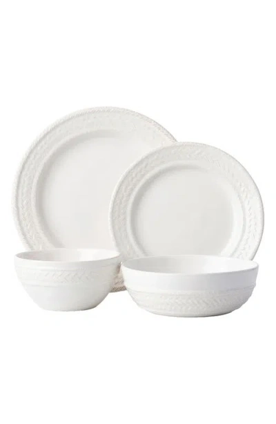 Juliska 4-piece Le Panier Whitewash Dinnerware Place Setting In Whitewash