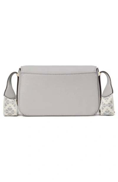 Kate Spade New York Small Liv Pebble Leather Flap Crossbody Bag In Nimbus Grey.