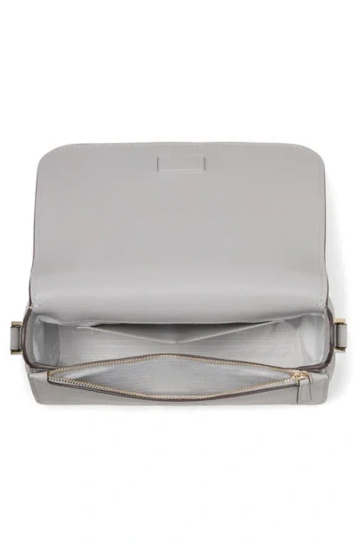 Kate Spade New York Small Liv Pebble Leather Flap Crossbody Bag In Nimbus Grey.