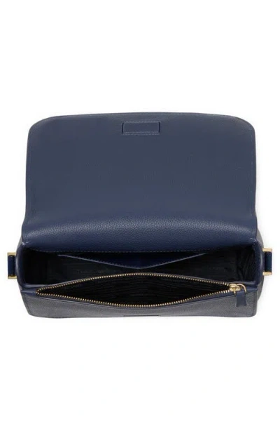 Kate Spade New York Small Liv Pebble Leather Flap Crossbody Bag In Parisian Navy