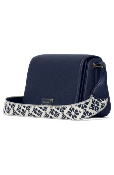 Kate Spade New York Small Liv Pebble Leather Flap Crossbody Bag In Parisian Navy