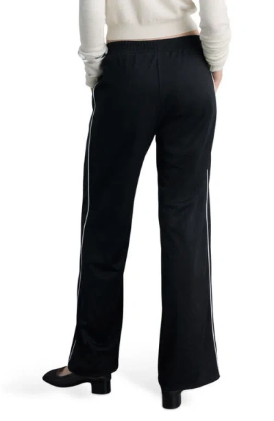 Mango Piped Flare Leg Pants In Black