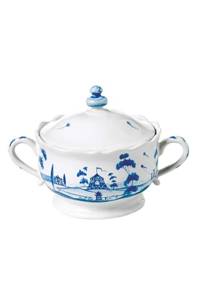 Juliska Country Estate Sugar Bowl With Lid In Delft Blue
