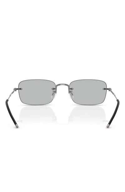 Oliver Peoples 53mm Rectangular Optical Glasses In Pewter/demo Lens Grey Wash