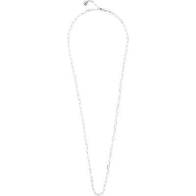 Unode50 Sterling Silver Plated Long Chain In Silver