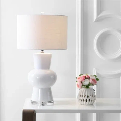 Jonathan Y Julia 28.5" Ceramic Led Table Lamp In White