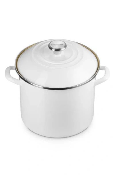 Le Creuset 8-quart Enameled Stainless Steel Stock Pot In White