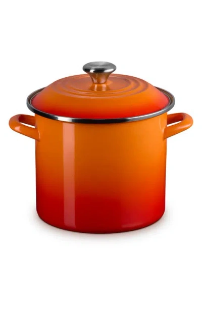 Le Creuset 8-quart Enameled Stainless Steel Stock Pot In Flame