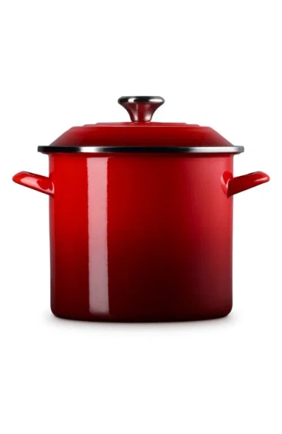 Le Creuset 8-quart Enameled Stainless Steel Stock Pot In Cerise